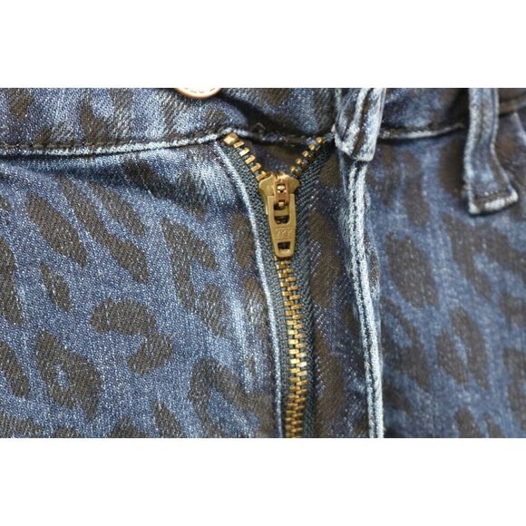 Blue Leopard Print Women Jeans - Picture 5 of 13